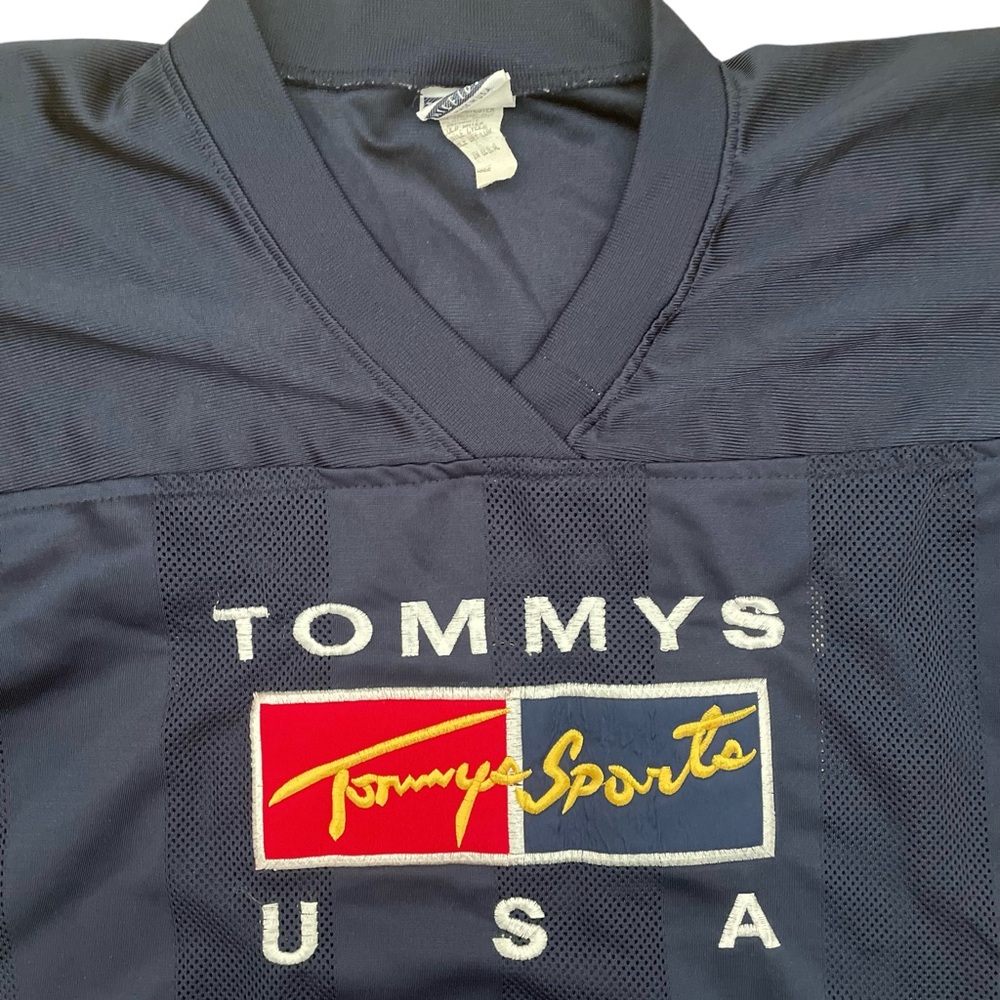 Vintage 1990s Tommy Hilfiger Sports USA Navy‎ Mesh Jersey - Picture 3 of 3